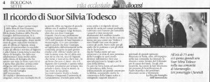 Il ricordo di Silvia pubblicato sul periodico diocesano.